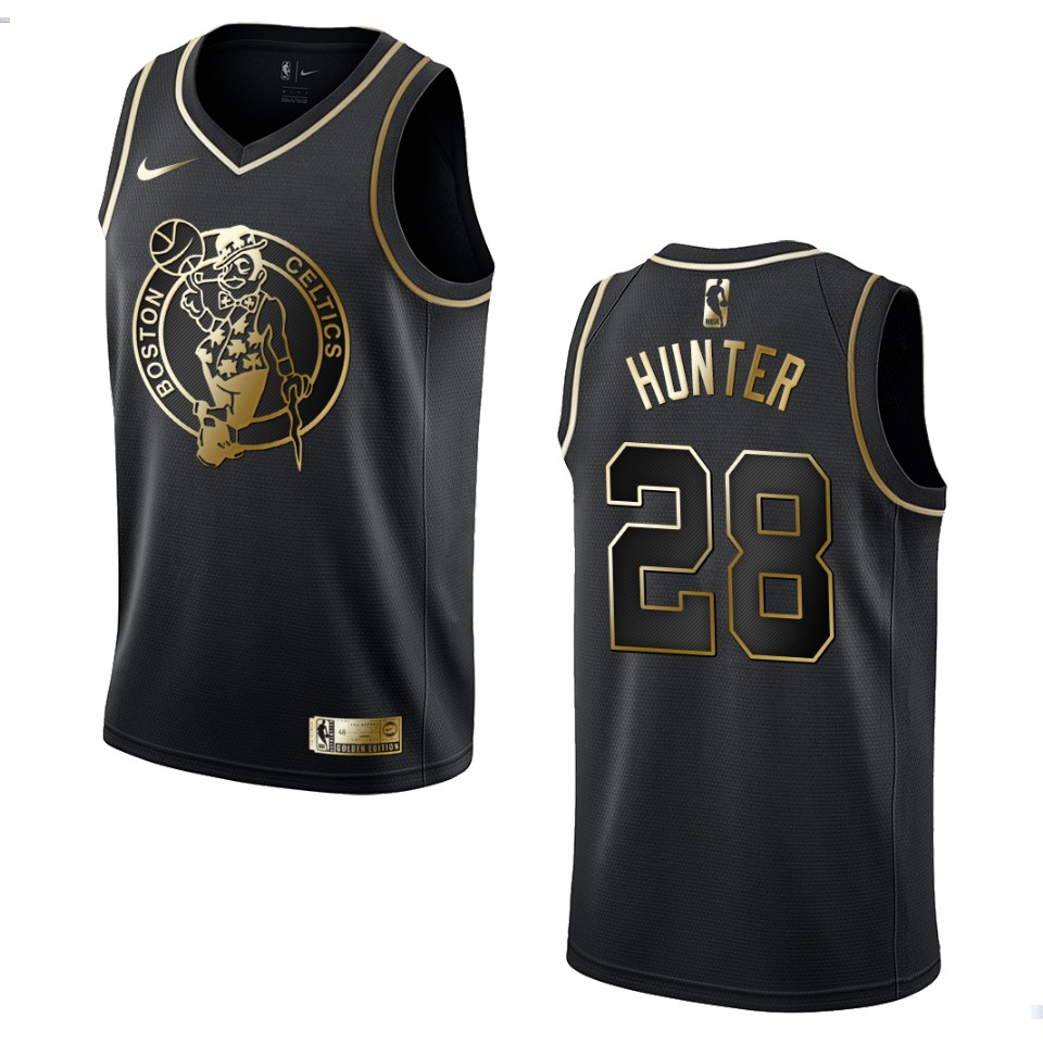 Men's Boston Celtics R.J. Hunter #28 Black Golden Edition Jersey 2401ZYTK